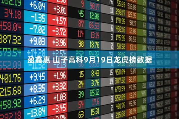 盈鑫惠 山子高科9月19日龙虎榜数据